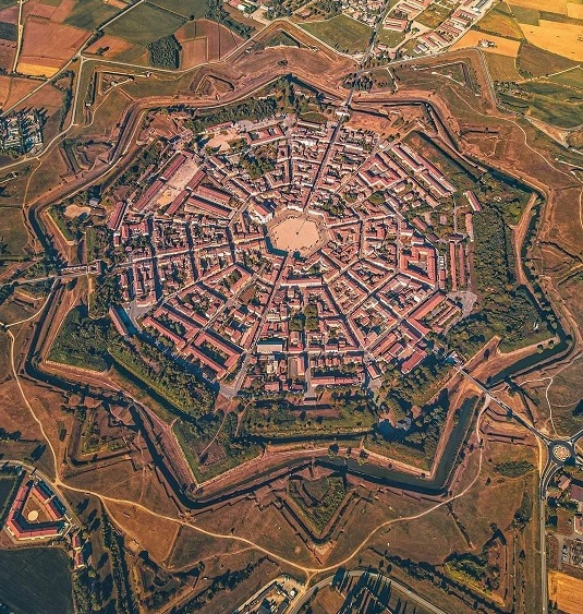 aerial photo of a star fort